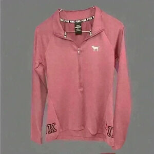 Victorias Secret Pink GRAPHIC Ultimate Deep Zip Half Zip Sweatshirt Size XS